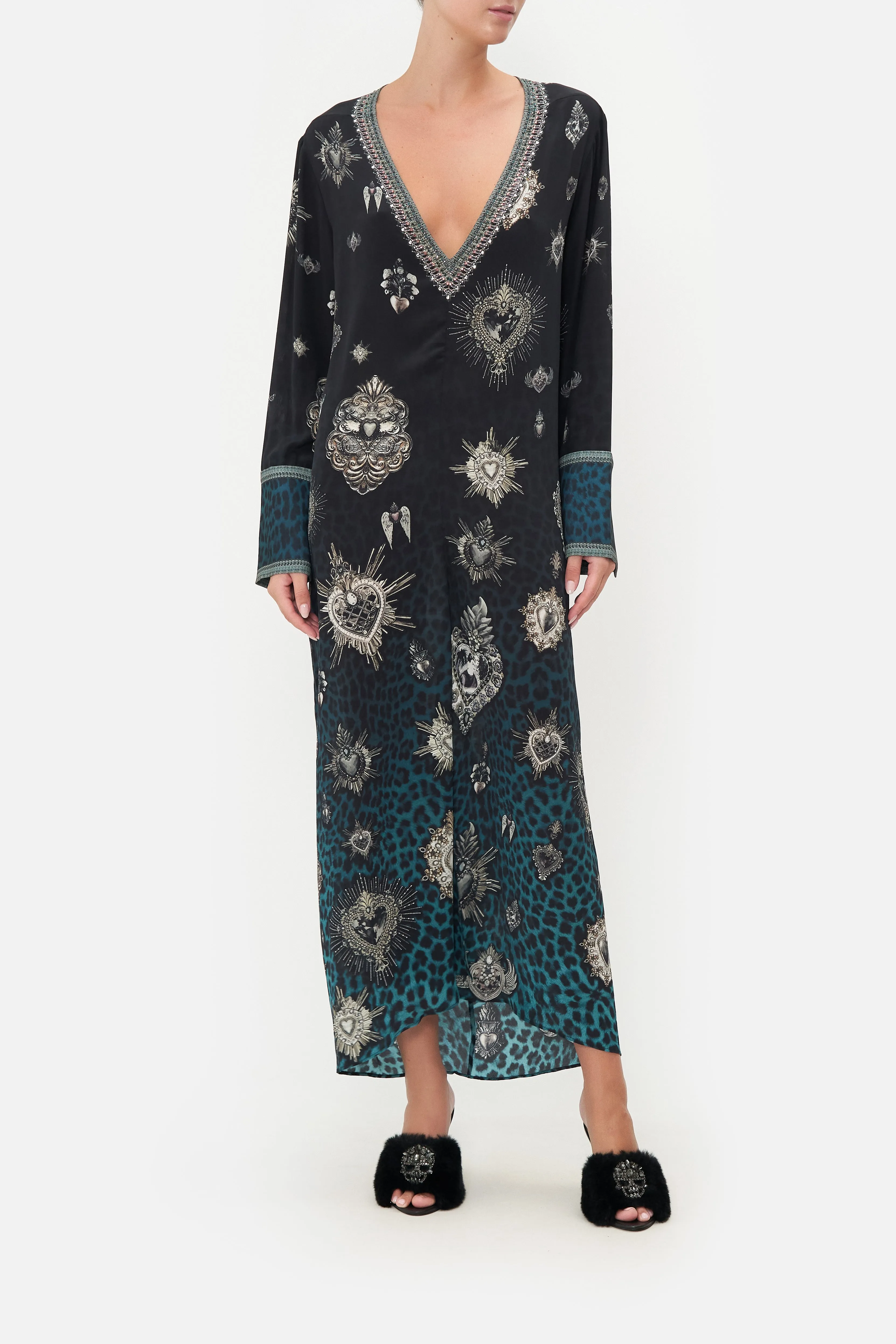 DRAPED BACK LONG SLEEVE DRESS ANIMAL ANARCHY sold by Camilla