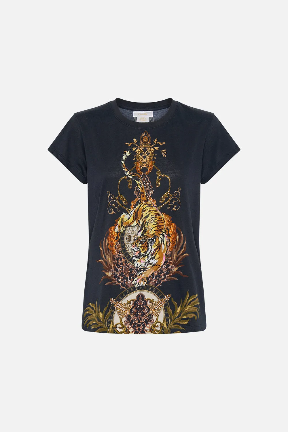SLIM FIT ROUND NECK T-SHIRT THE QUEENS KING sold by Camilla product image thumbnail 3