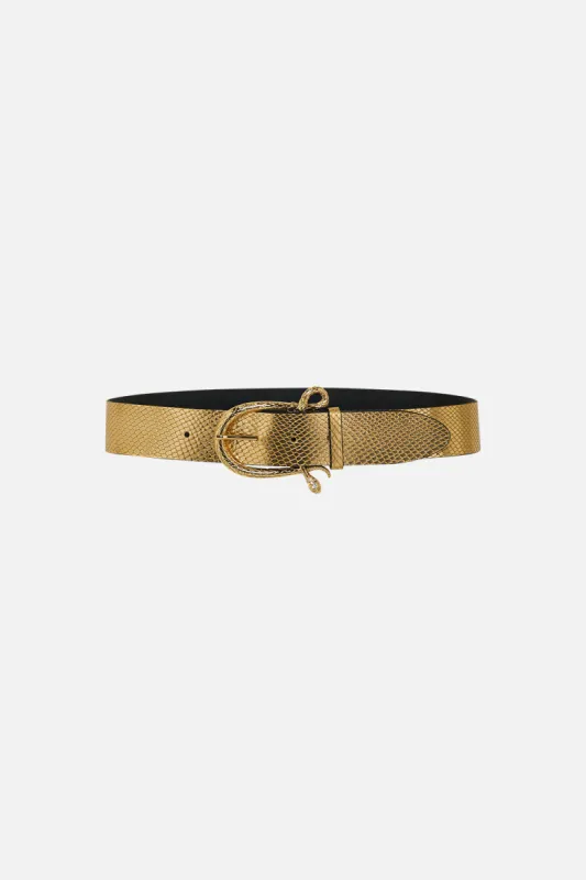 SNAKE BUCKLE BELT GOLD sold by Camilla