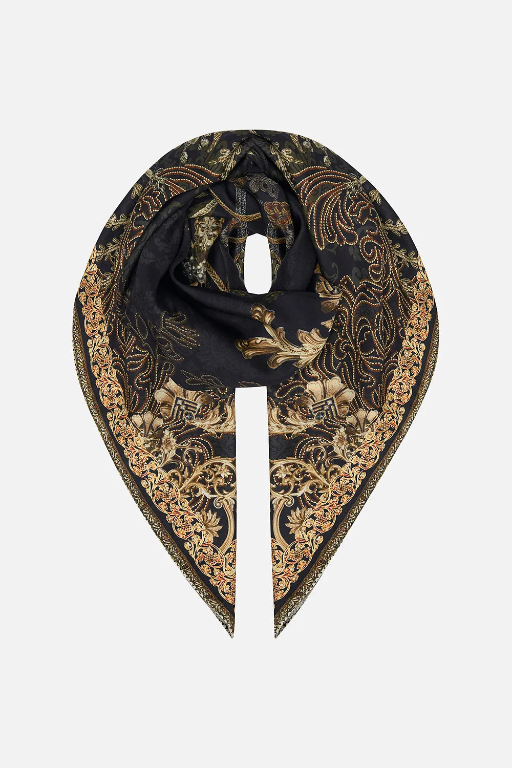 LARGE SQUARE SCARF THE NIGHT IS NOIR sold by Camilla