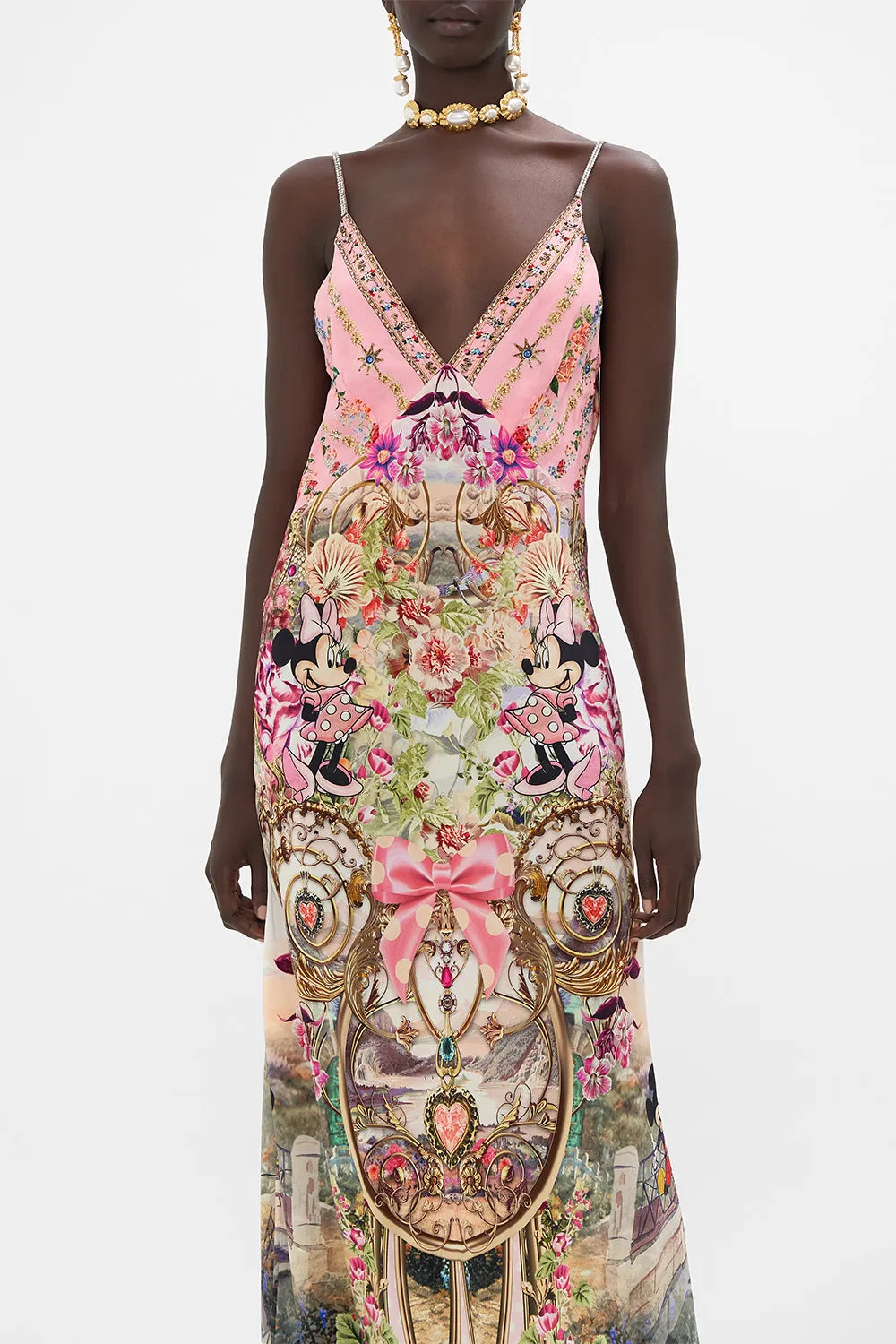 V NECK FULL LENGTH BIAS SLIP DRESS MINNIE MOUSE MAGIC sold by Camilla product image thumbnail 5