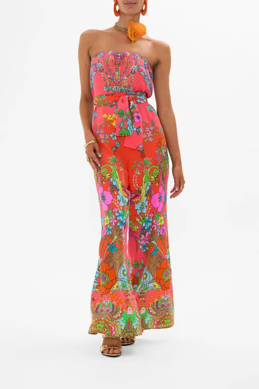 TIE WAIST STRAPLESS JUMPSUIT WINDMILLS AND WILDFLOWERS sold by Camilla