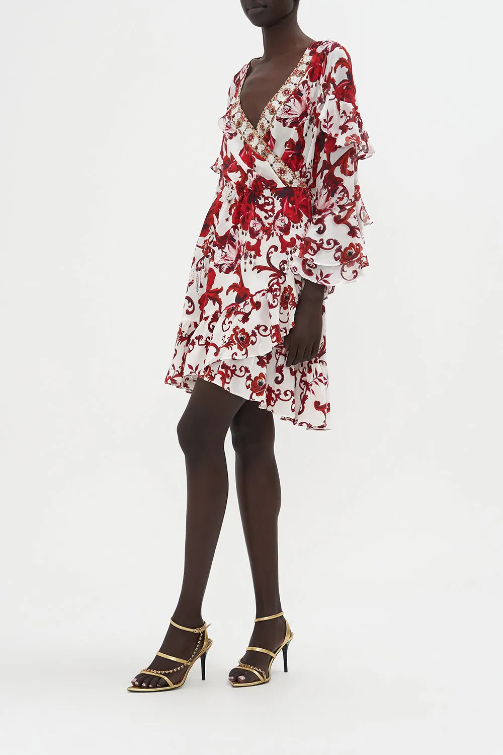 SHORT WRAP DRESS WITH RUFFLES CROWN OF THORNS sold by Camilla product image thumbnail 4