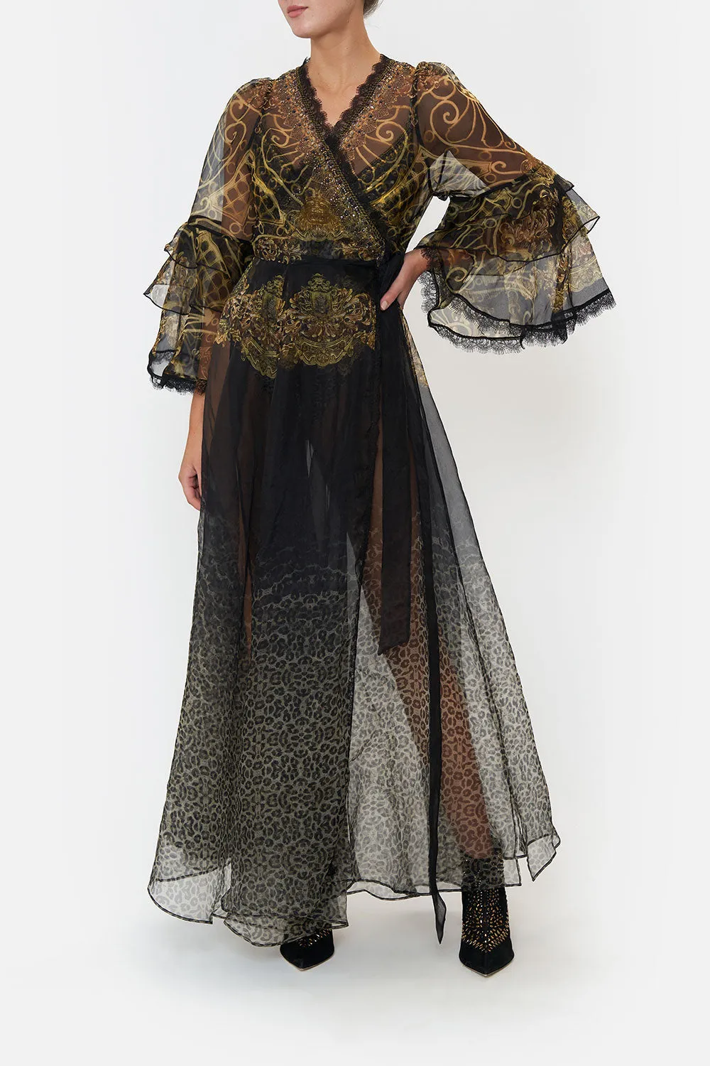 WRAP DRESS WRAP RUFFLE SLEEVE SHADOWS OF ARMADA sold by Camilla