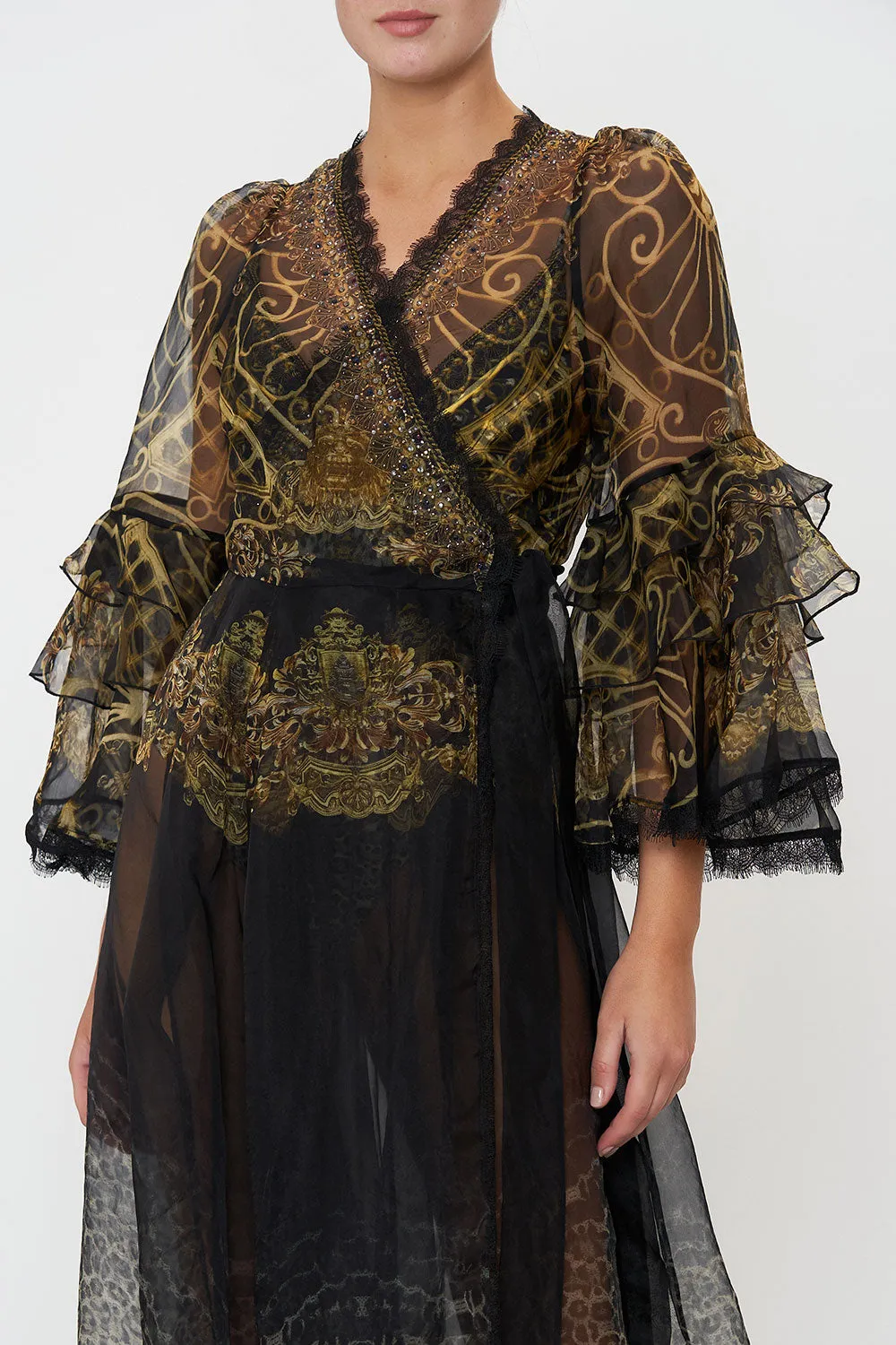 WRAP DRESS WRAP RUFFLE SLEEVE SHADOWS OF ARMADA sold by Camilla product image thumbnail 5