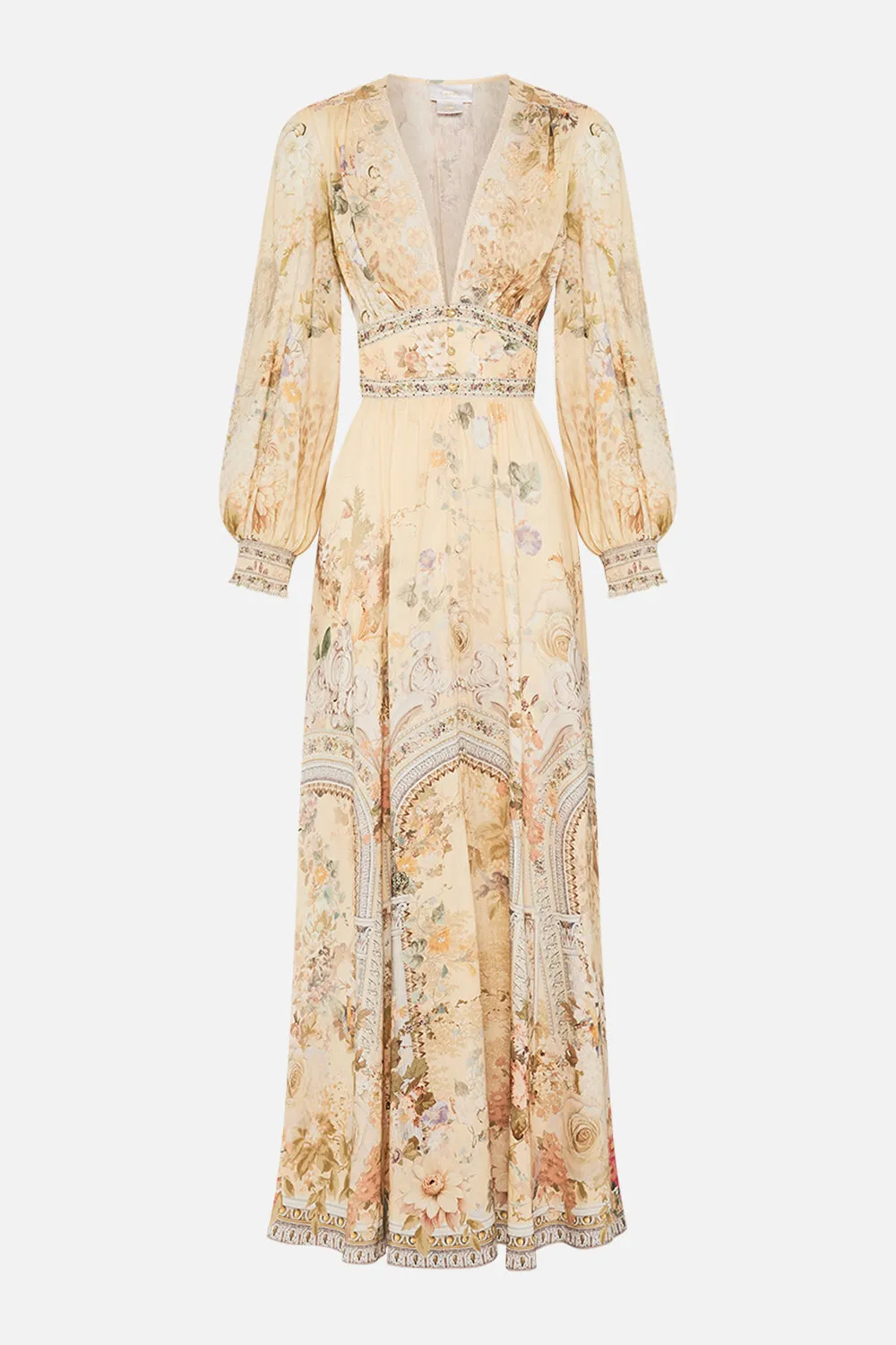 BUTTON DRESS WITH SHAPED WAISTBAND ADORNED IN ANTIQUITY sold by Camilla product image thumbnail 3