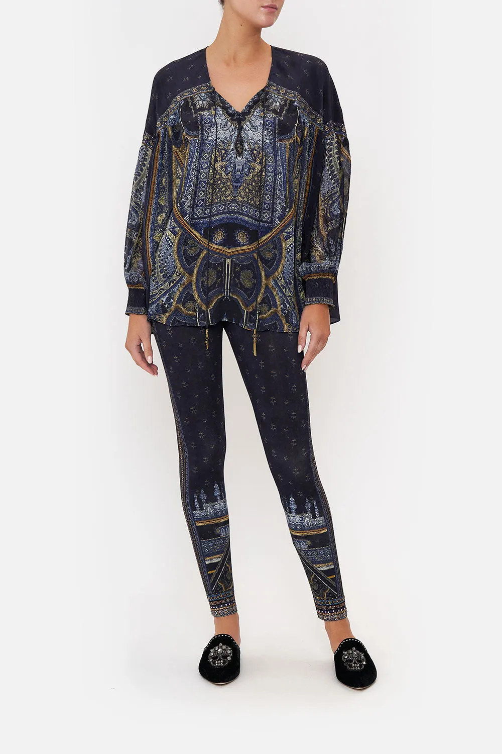 BLOUSON BLOUSE WITH NECK TIE FOREVER FAMILY sold by Camilla