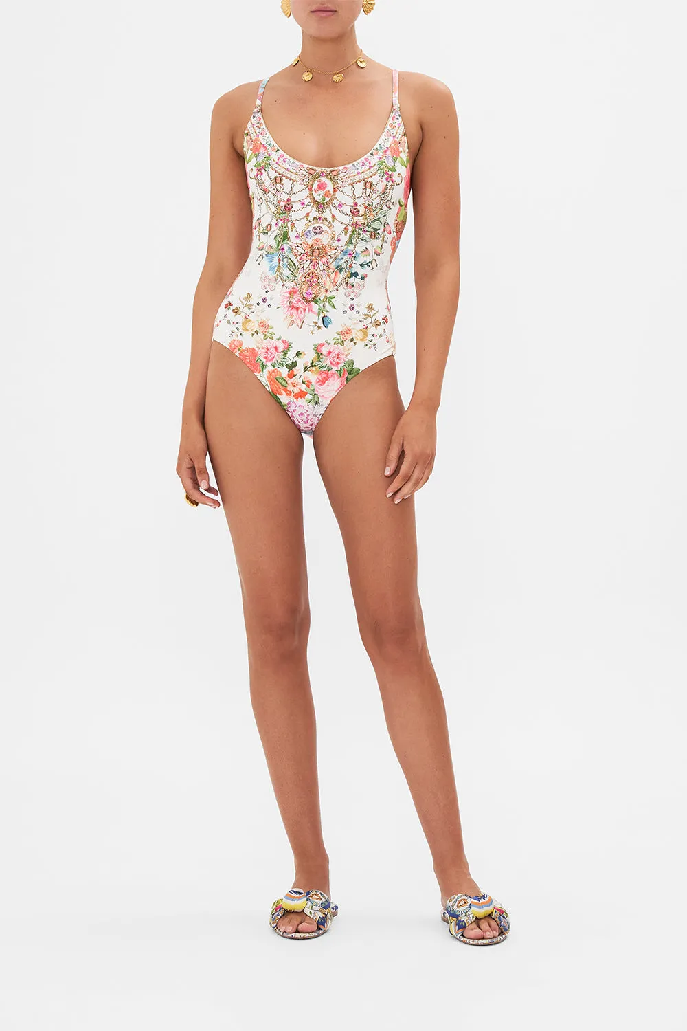 SCOOP NECK ONE PIECE WITH BUTTONS SEW YESTERDAY sold by Camilla