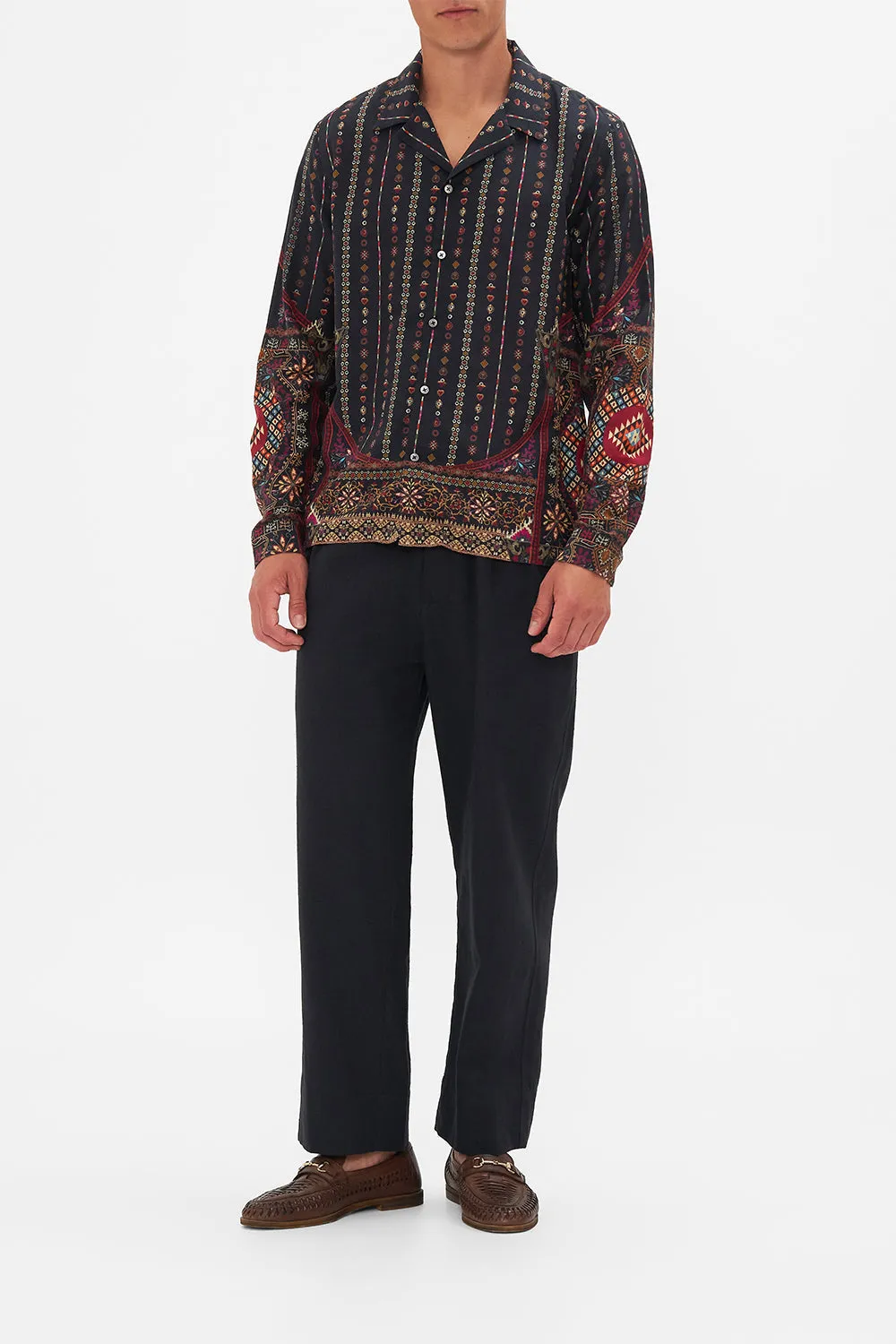 LONG SLEEVE CAMP COLLARED SHIRT THE WANDERING ONES sold by Camilla