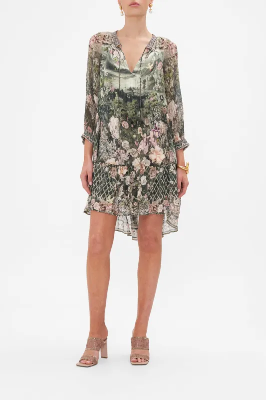 SHORT GATHERED PANEL DRESS GARDEN OF GOOD FORTUNE sold by Camilla