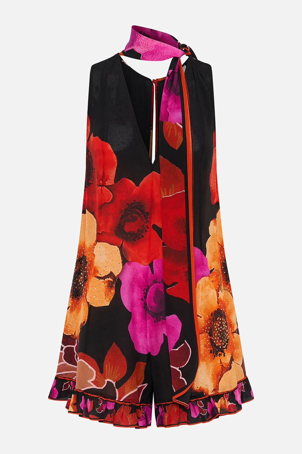 RUFFLE HEM PLAYSUIT MIDNIGHT POPPY sold by Camilla product image thumbnail 3