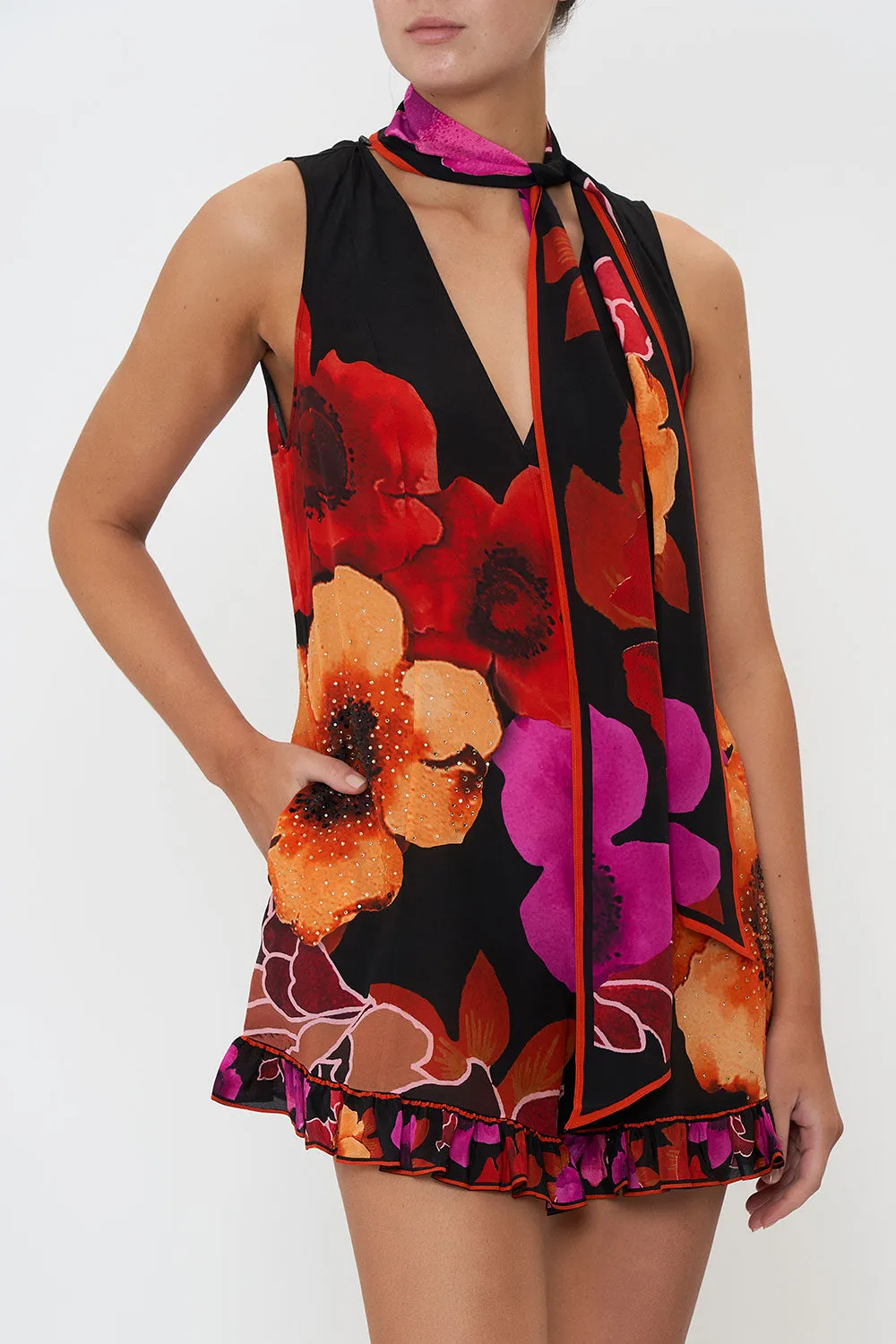 RUFFLE HEM PLAYSUIT MIDNIGHT POPPY sold by Camilla product image thumbnail 5