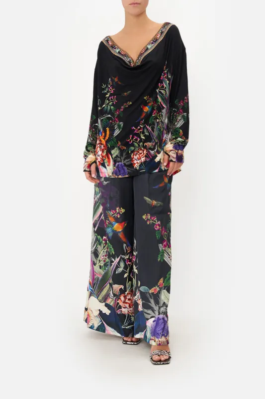 COWL BACK LONG SLEEVE TEE PARADISO PLACE sold by Camilla