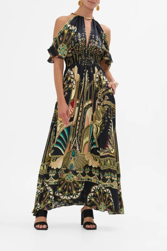 NECK PIECE SHIRRED WAIST LONG DRESS THEY CALLED HER NEFERTARI sold by Camilla