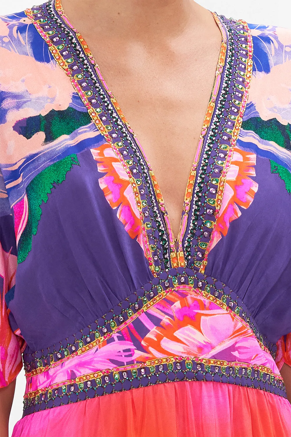 WAISTED DRESS WITH HEM RUFFLE FLIGHT OF THE FLAMINGO sold by Camilla product image thumbnail 5