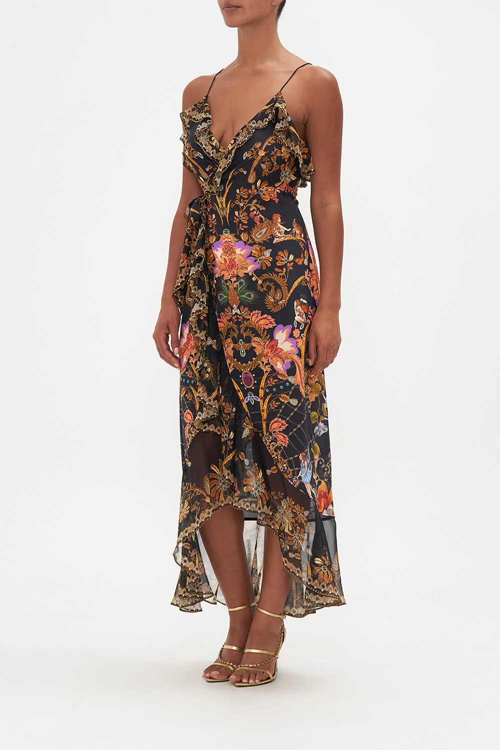 LONG WRAP DRESS WITH FRILL TO CATCH A SPIDER sold by Camilla product image thumbnail 4