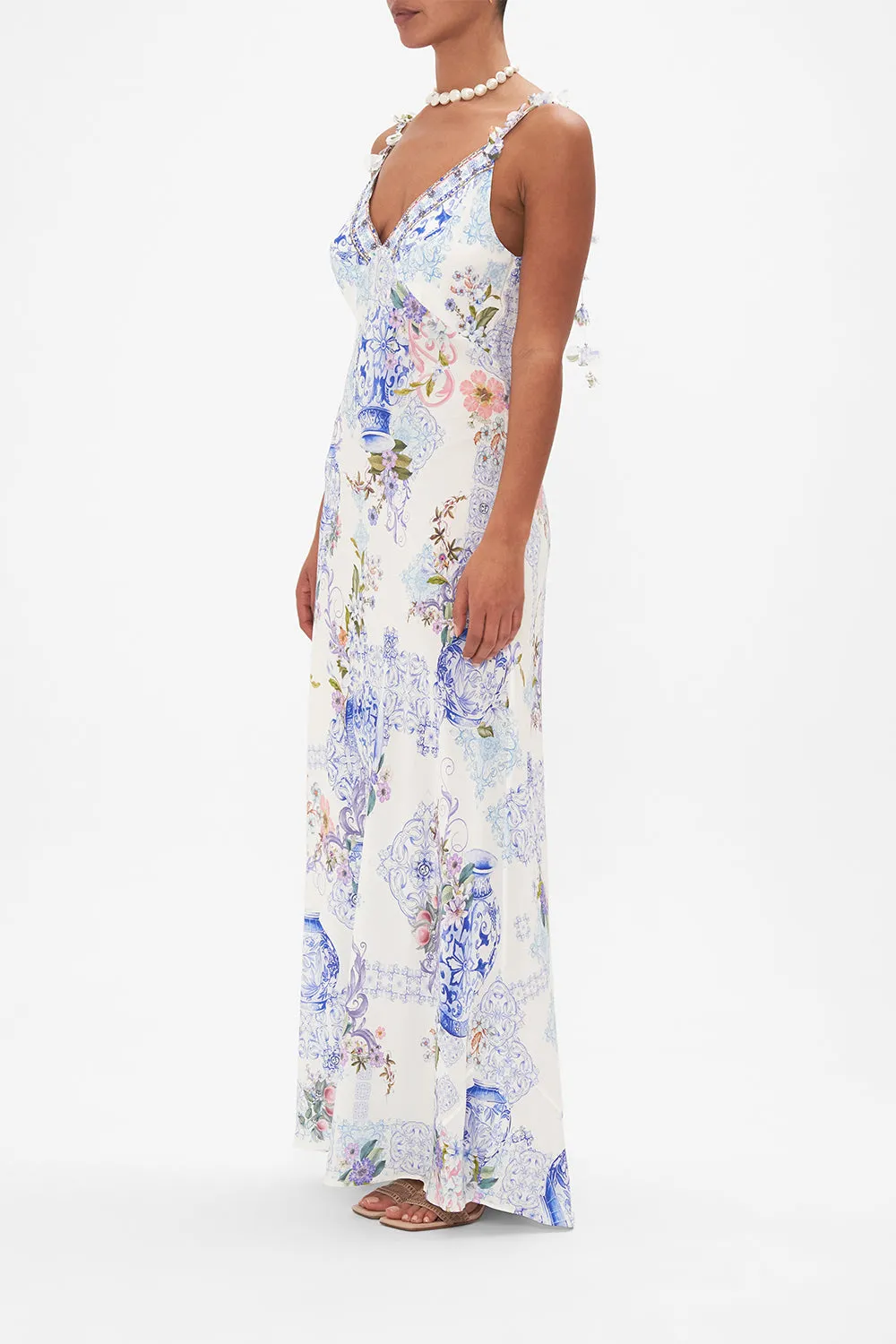 V NECK FULL LENGTH BIAS SLIP DRESS PAINT ME POSITANO sold by Camilla product image thumbnail 4