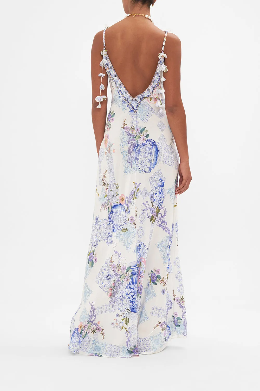 V NECK FULL LENGTH BIAS SLIP DRESS PAINT ME POSITANO sold by Camilla product image thumbnail 2