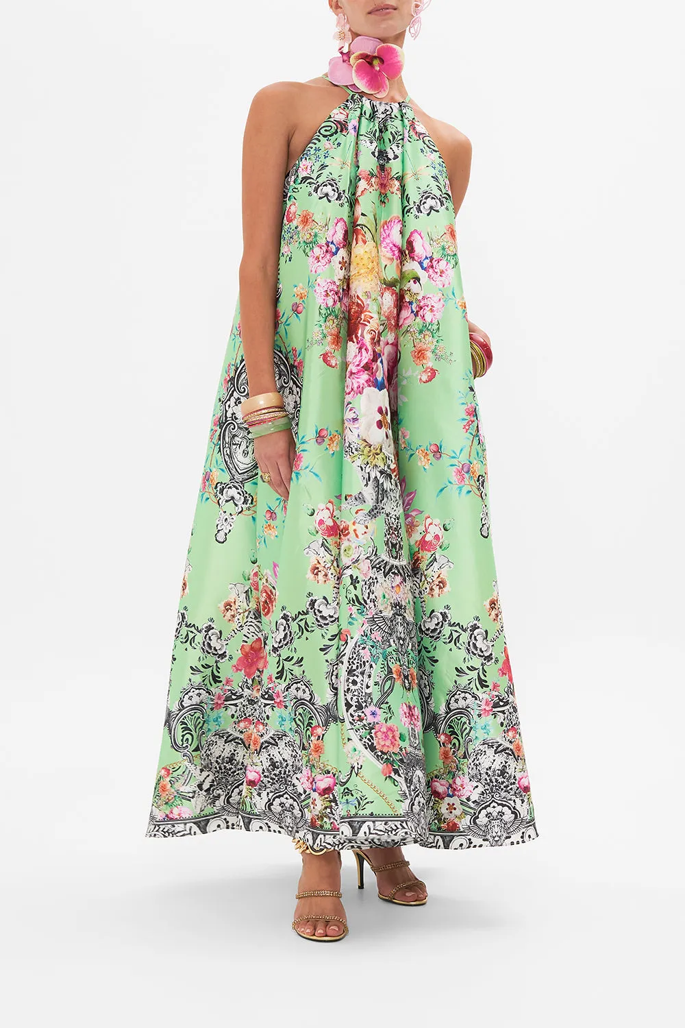 TRAPEZE MAXI DRESS PORCELAIN DREAM sold by Camilla