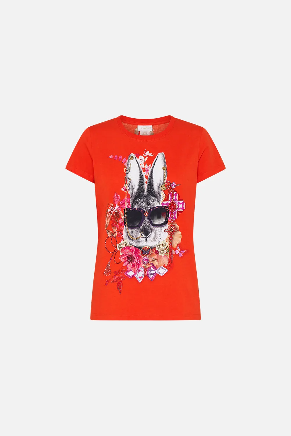 SLIM FIT ROUND NECK T-SHIRT SECRET GARDEN sold by Camilla product image thumbnail 3