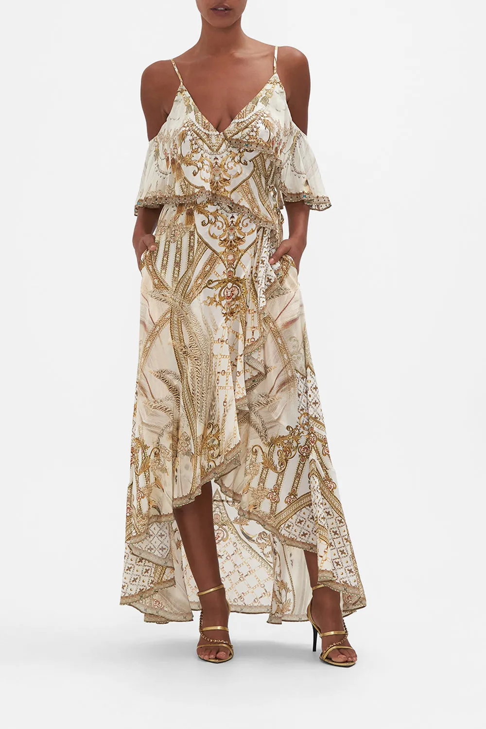 RUFFLE OVERLAYER WRAP DRESS SOAR LIKE AN EAGLE sold by Camilla