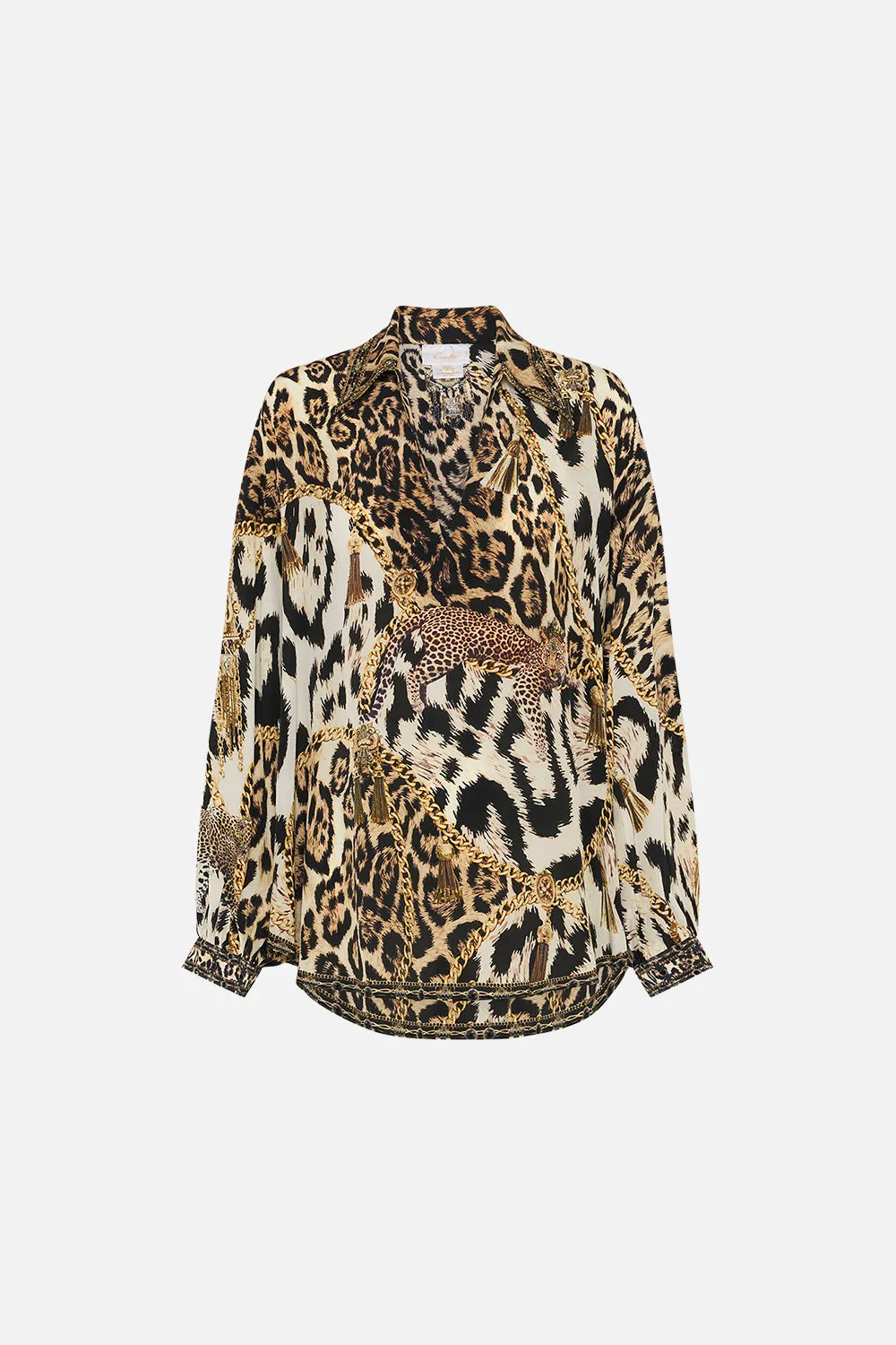 V-NECK BLOUSE WITH COLLAR ROLE CALL sold by Camilla product image thumbnail 3