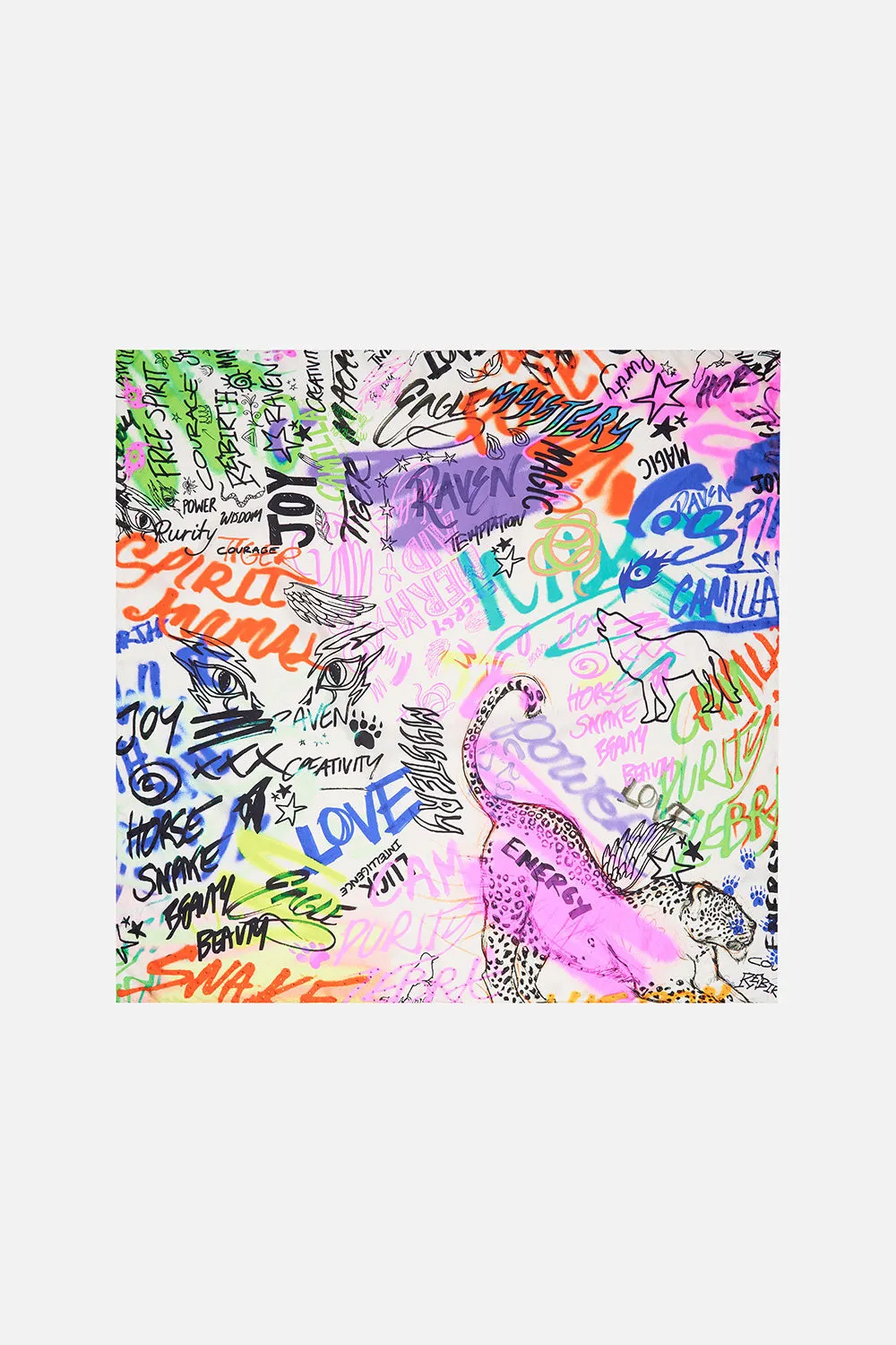 LARGE SQUARE SCARF GRAFFITI THE WORLD sold by Camilla product image thumbnail 2