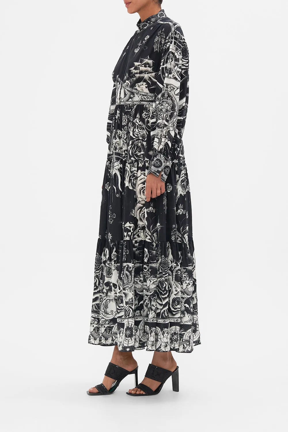 SHAPED WAISTBAND DRESS WITH TIERED SKIRT TALES OF TATTOO sold by Camilla product image thumbnail 4