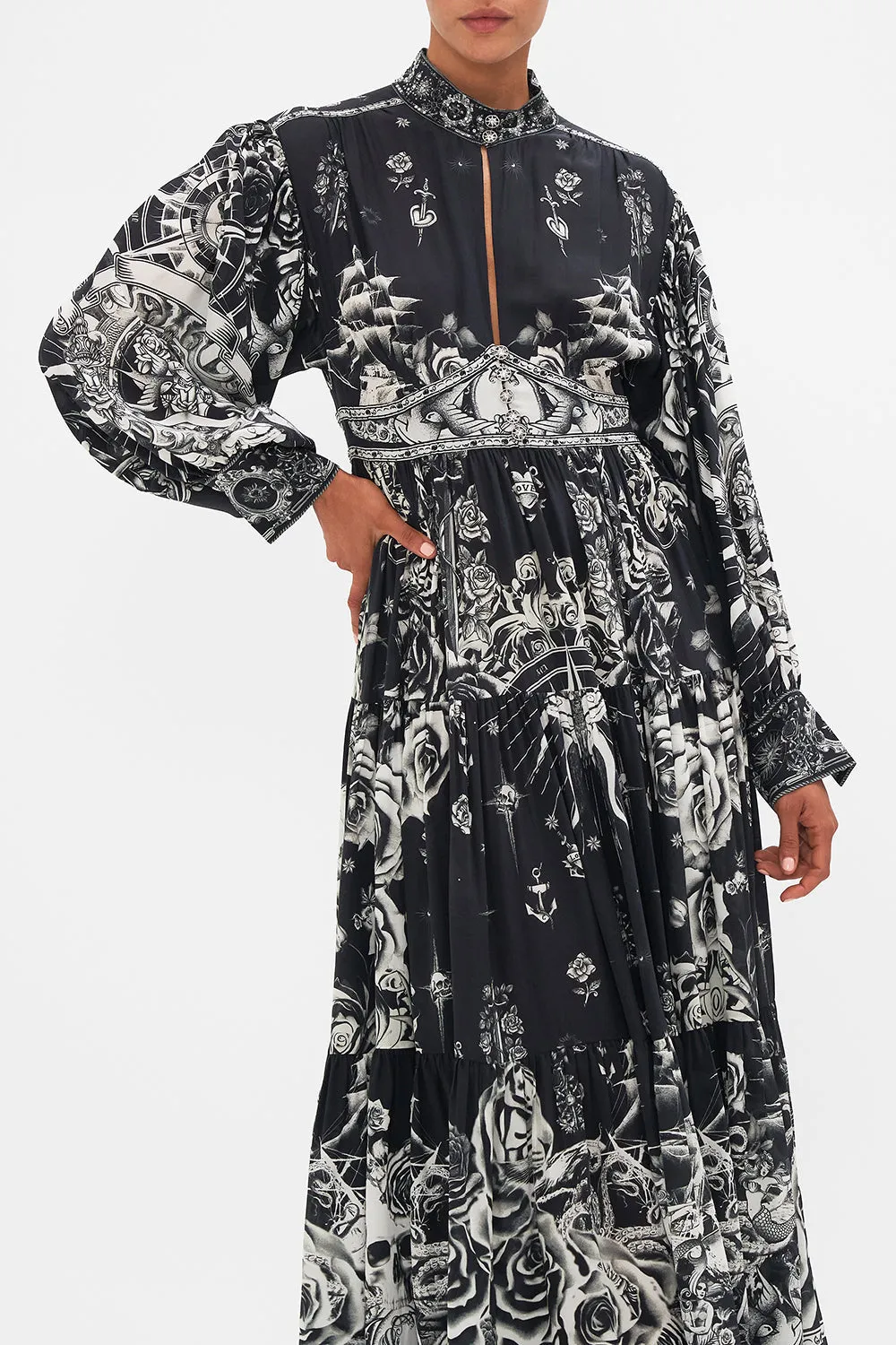 SHAPED WAISTBAND DRESS WITH TIERED SKIRT TALES OF TATTOO sold by Camilla product image thumbnail 5