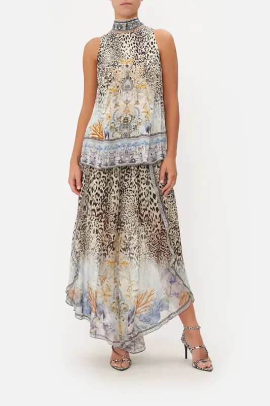 HIGH NECK TOP WITH BACK NECK TIE SEAHORSE SONNET made by Camilla