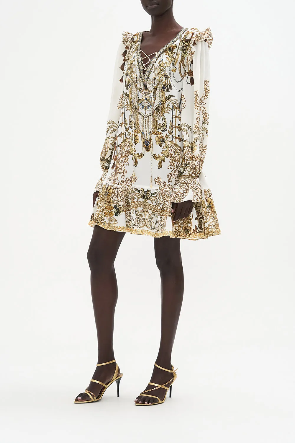 RUFFLE LACE UP DRESS ROAD TO RICHESSE sold by Camilla product image thumbnail 4