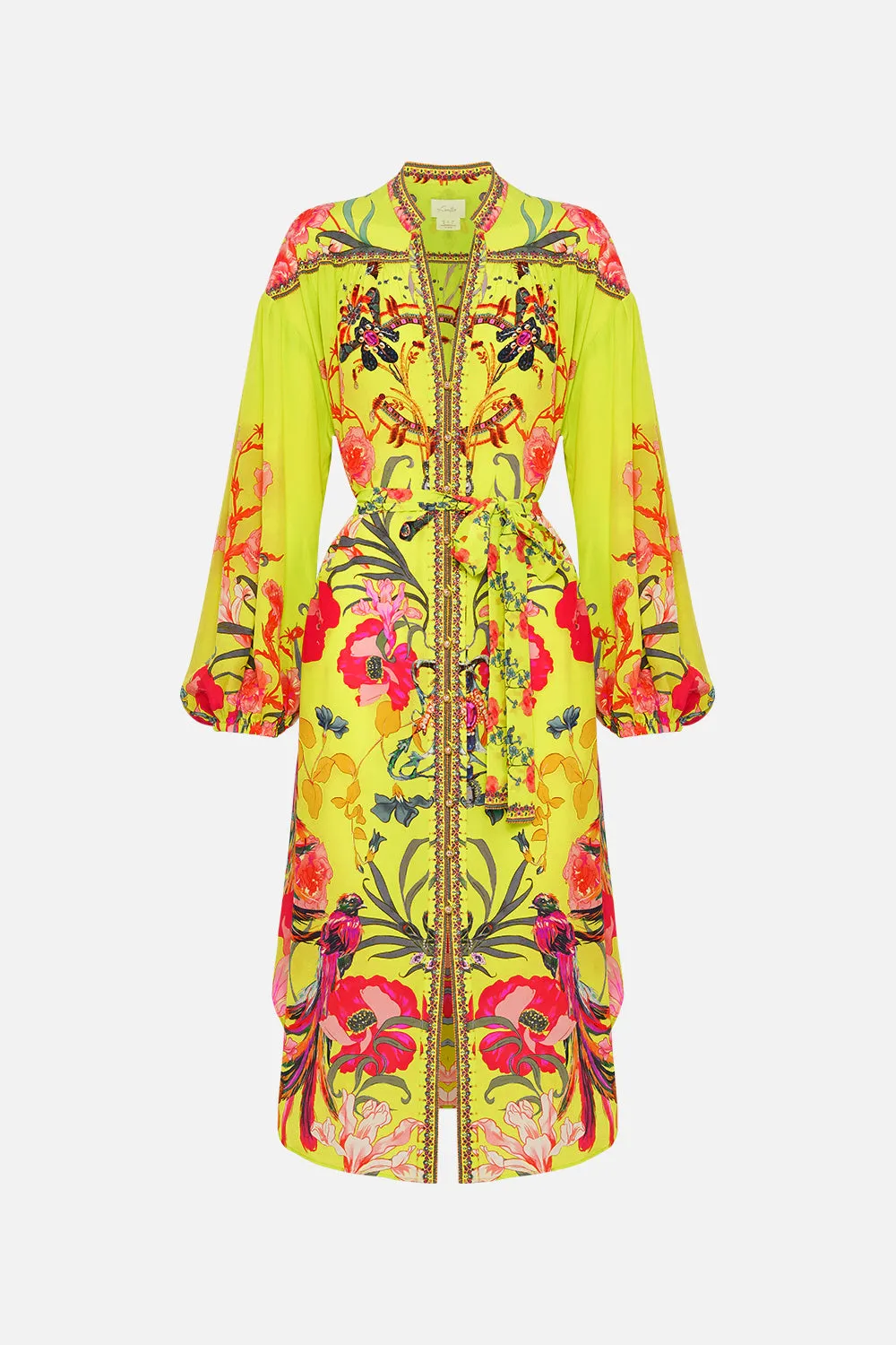 BLOUSON SLEEVE MIDI DRESS PEACOCK PROUD sold by Camilla product image thumbnail 3
