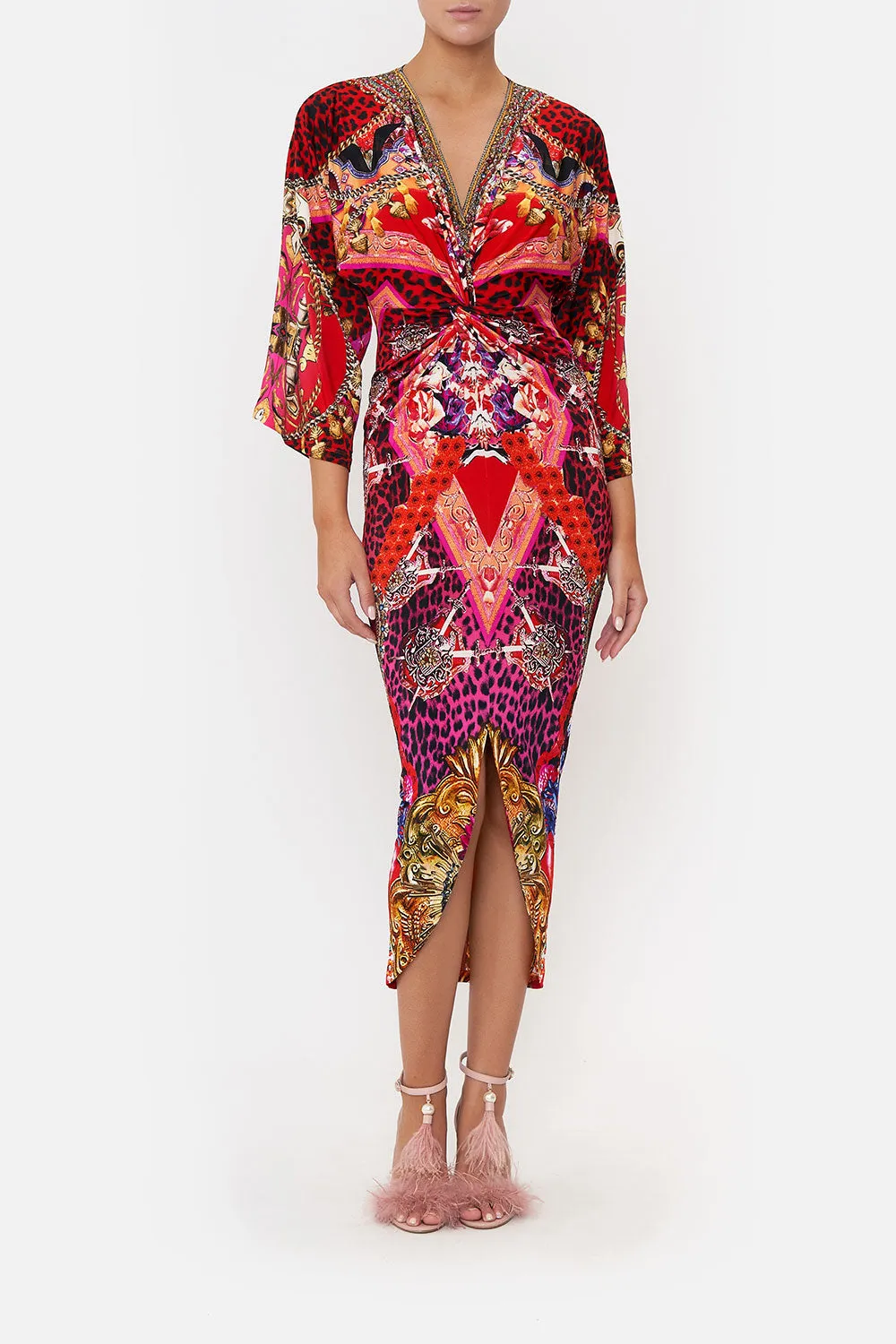 LONG SPLIT FRONT TWIST DRESS ARTESANIA MANIA sold by Camilla