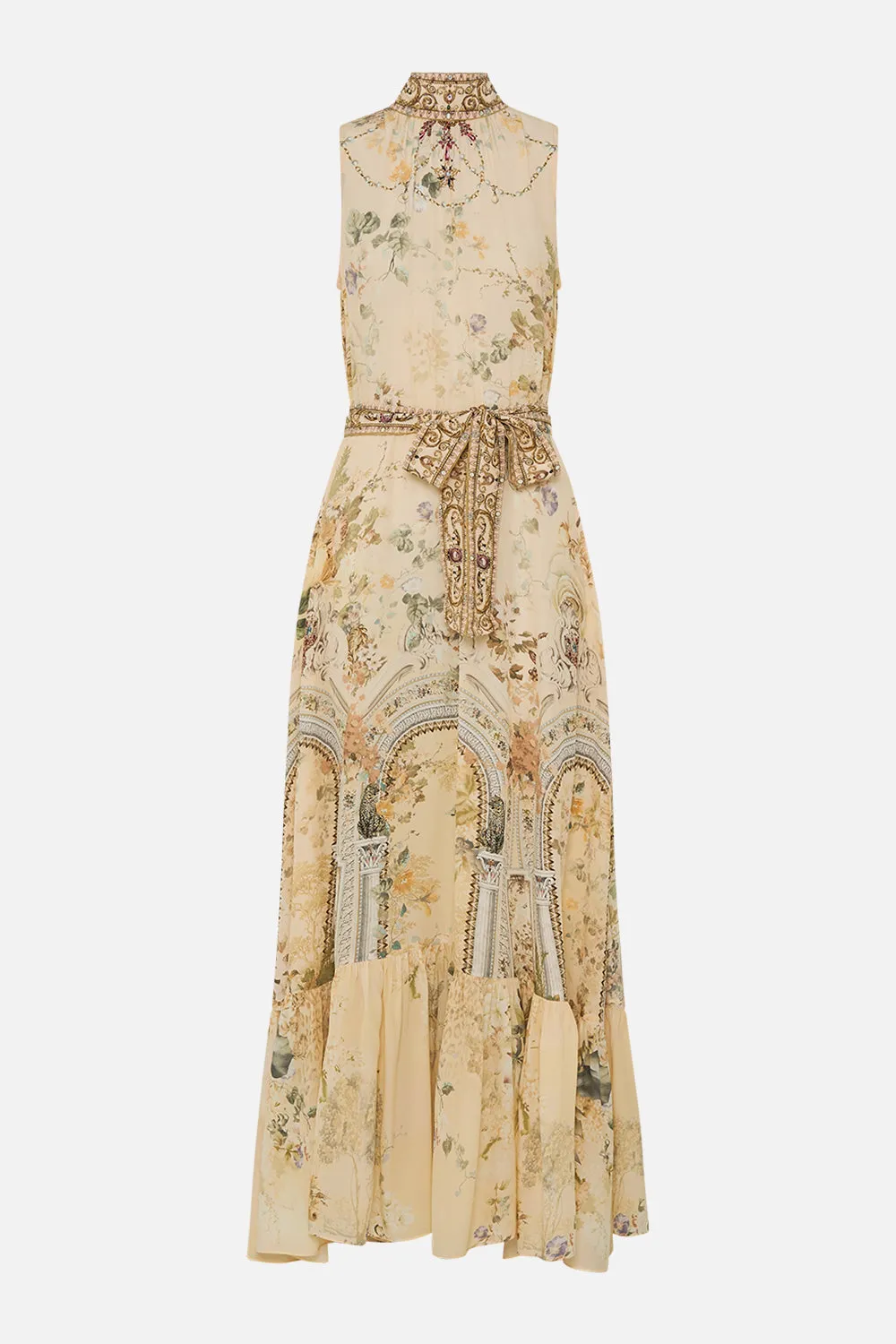 NECKTIE DRESS WITH ELASTICATED WAIST ADORNED IN ANTIQUITY sold by Camilla product image thumbnail 3