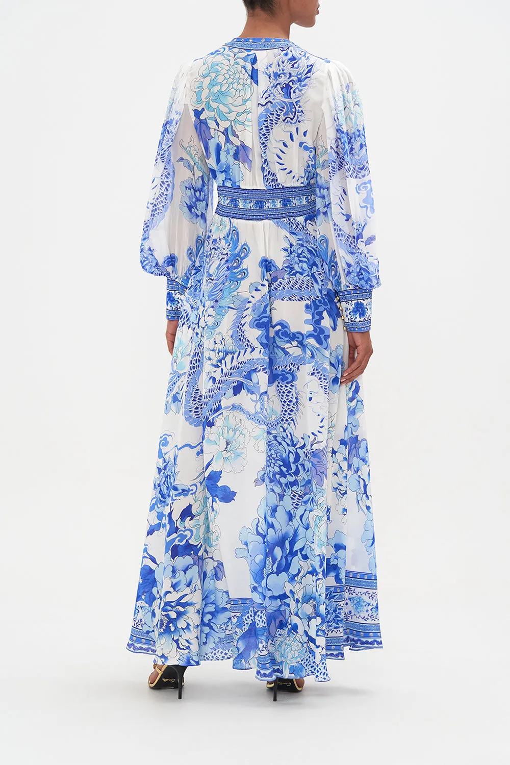 BUTTON DRESS WITH SHAPED WAISTBAND AND GATHERED SLEEVES HEART OF A DRAGON sold by Camilla product image thumbnail 2