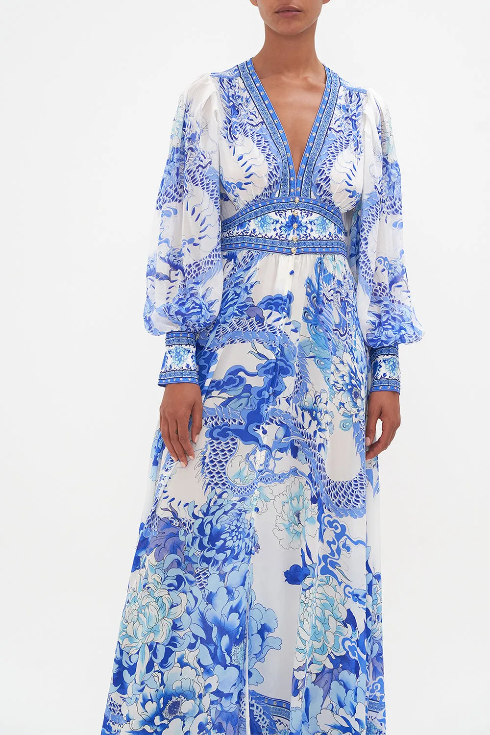 BUTTON DRESS WITH SHAPED WAISTBAND AND GATHERED SLEEVES HEART OF A DRAGON sold by Camilla product image thumbnail 5