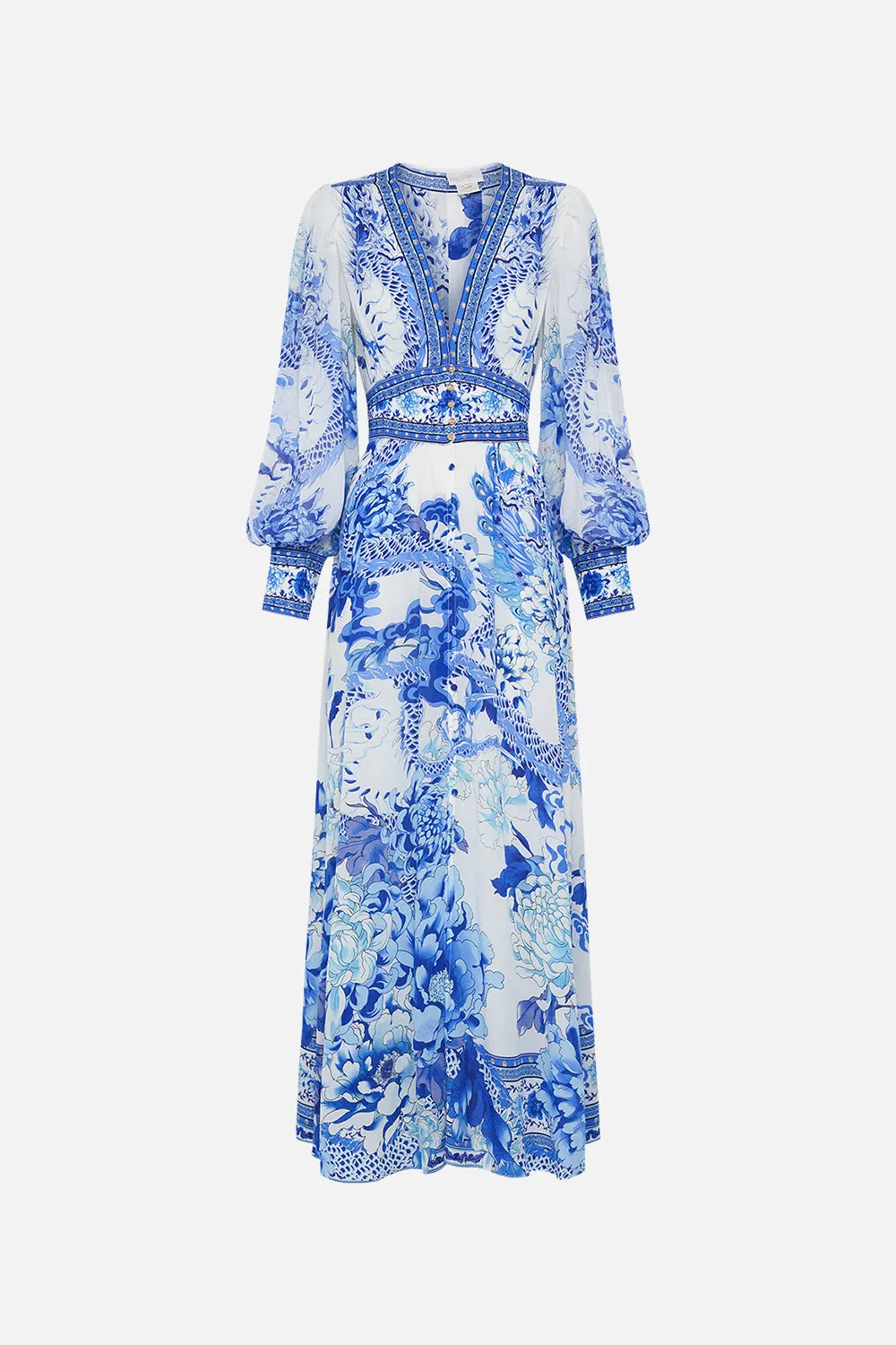 BUTTON DRESS WITH SHAPED WAISTBAND AND GATHERED SLEEVES HEART OF A DRAGON sold by Camilla product image thumbnail 3