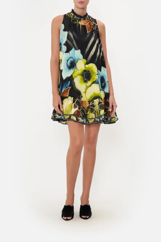 HIGH NECK RUFFLE DRESS POPPY DIVINE sold by Camilla
