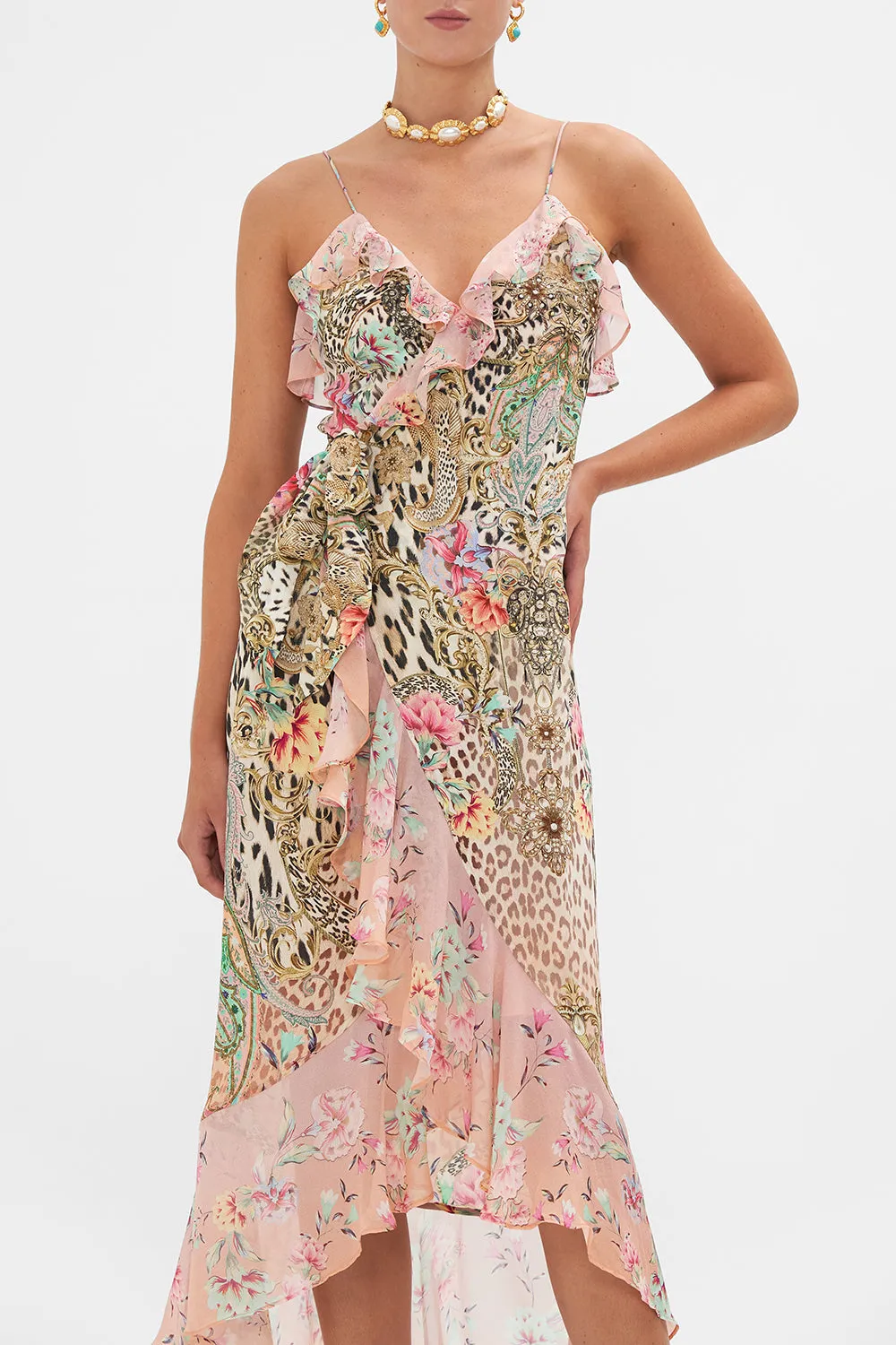 LONG WRAP DRESS WITH FRILL QUEEN ATLANTIS sold by Camilla product image thumbnail 5