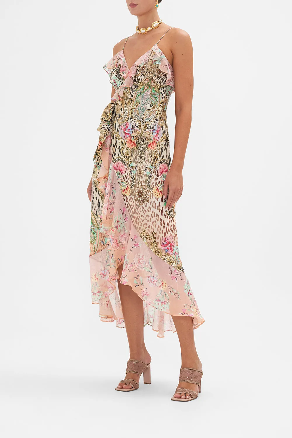 LONG WRAP DRESS WITH FRILL QUEEN ATLANTIS sold by Camilla product image thumbnail 4