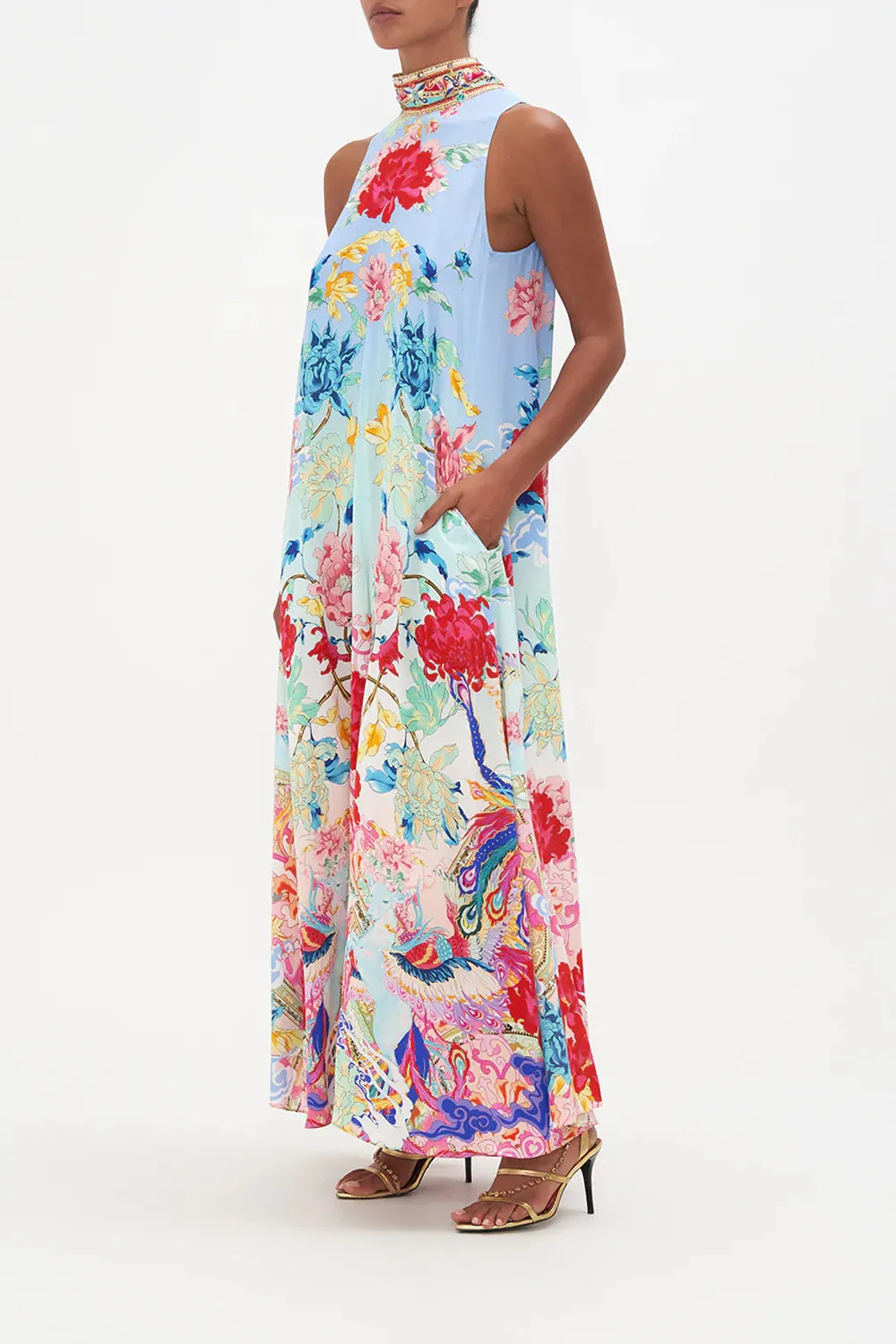 HIGH NECK FLARED JUMPSUIT GO STAG sold by Camilla product image thumbnail 4