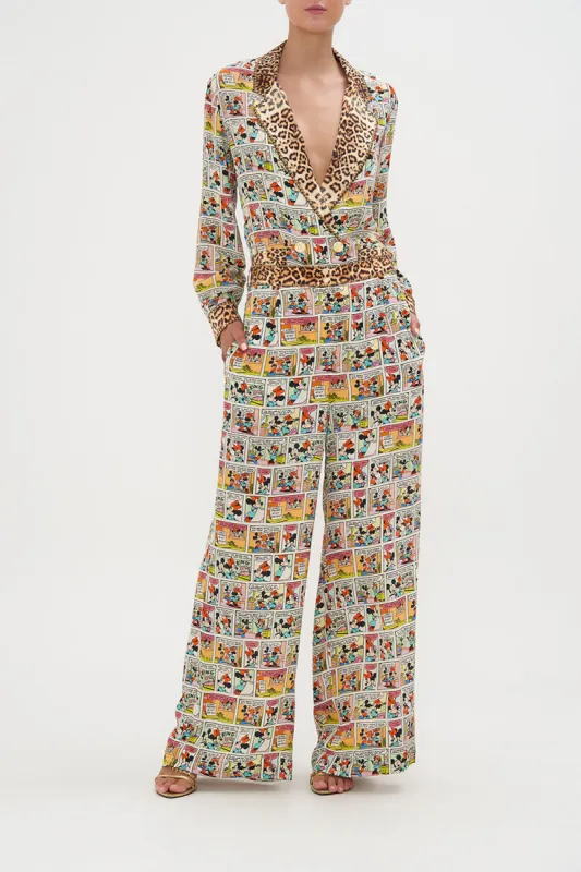 WIDE LEG WAISTED PANT A TRIP DOWN THE COMIC STRIP sold by Camilla