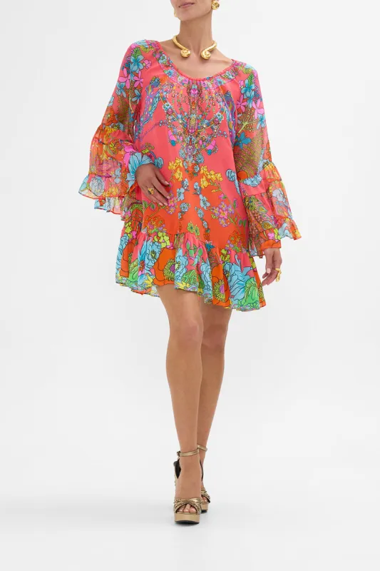 A LINE FRILL DRESS WINDMILLS AND WILDFLOWERS sold by Camilla