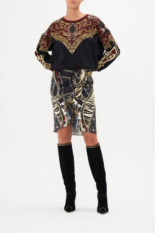 CROSS OVER DRAPED MINI SKIRT BOSS OF THE BRUMBIES made by Camilla