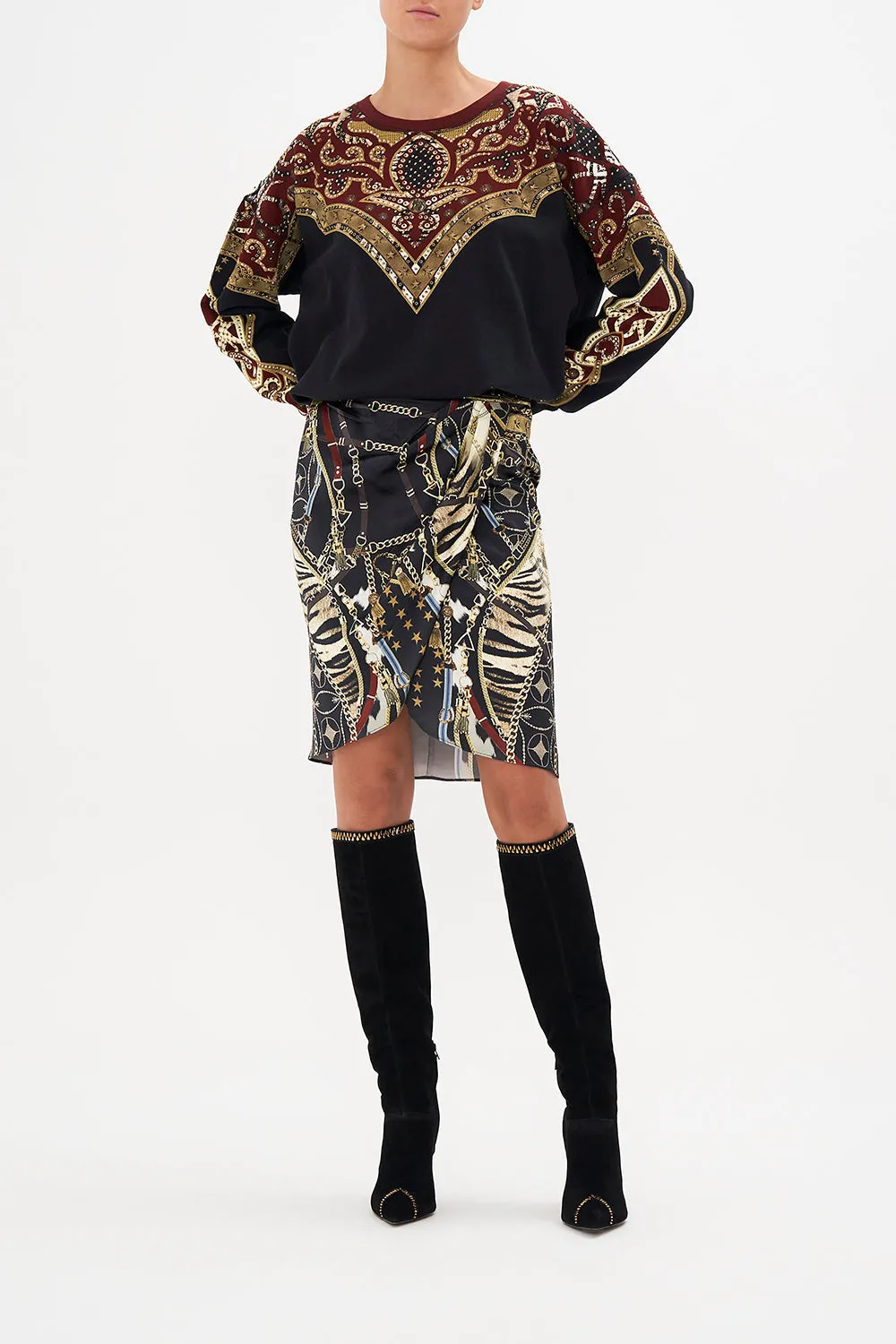 CROSS OVER DRAPED MINI SKIRT BOSS OF THE BRUMBIES sold by Camilla