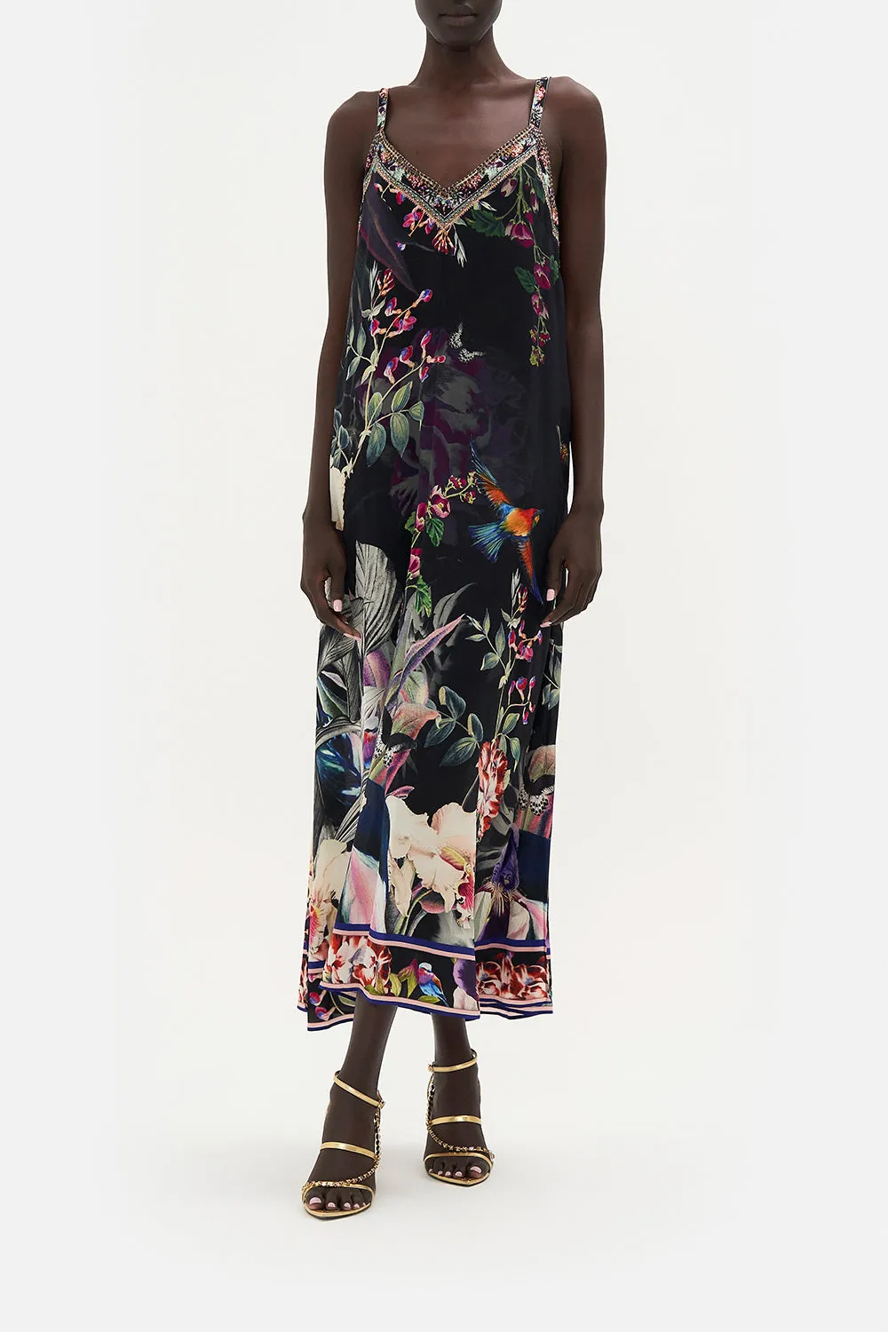 V NECK MIDI SLIP DRESS PARADISO PLACE sold by Camilla