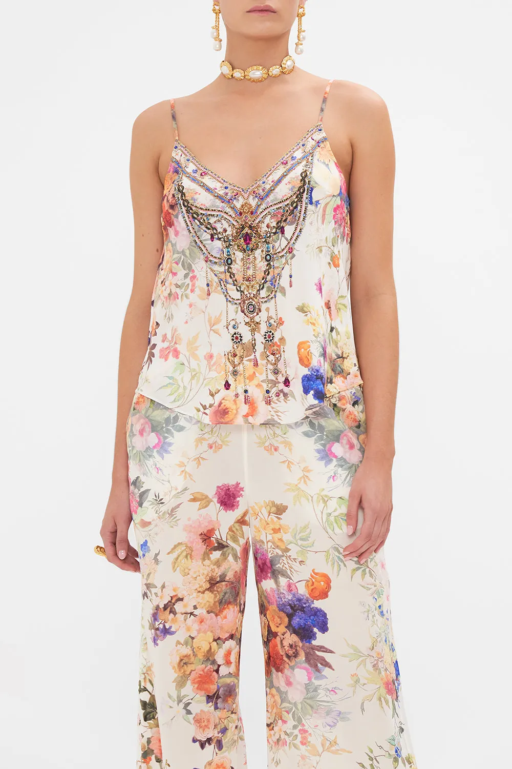 V-NECK BIAS CAMI FRIENDS WITH FRESCOS sold by Camilla product image thumbnail 5