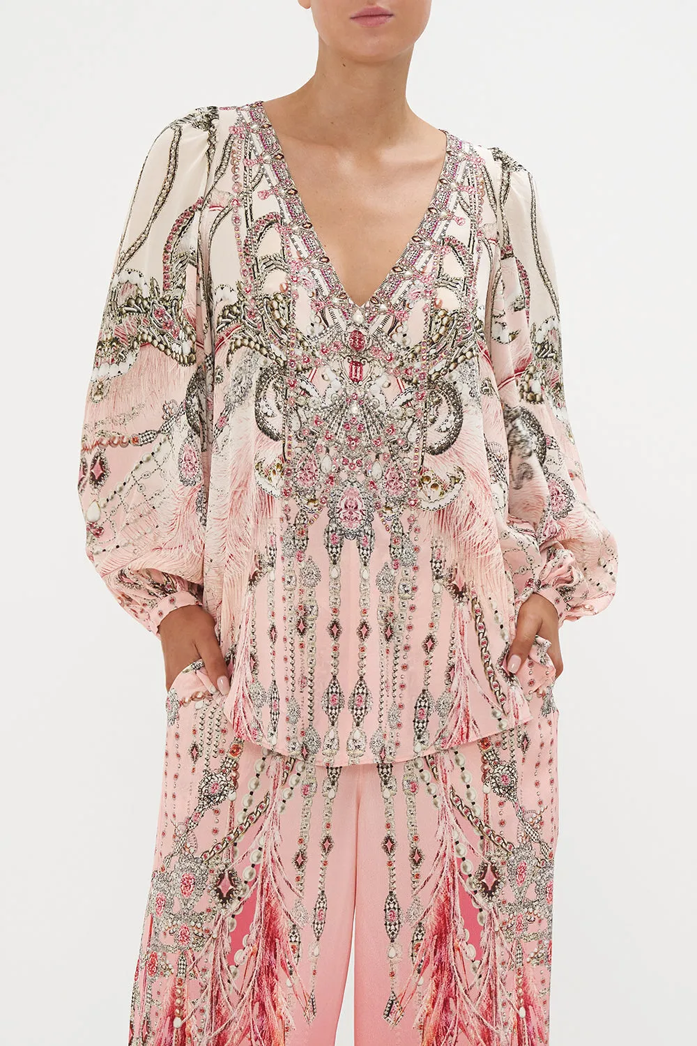 V NECK BLOUSON SLEEVE BLOUSE STARSHIP SISTAS sold by Camilla product image thumbnail 5