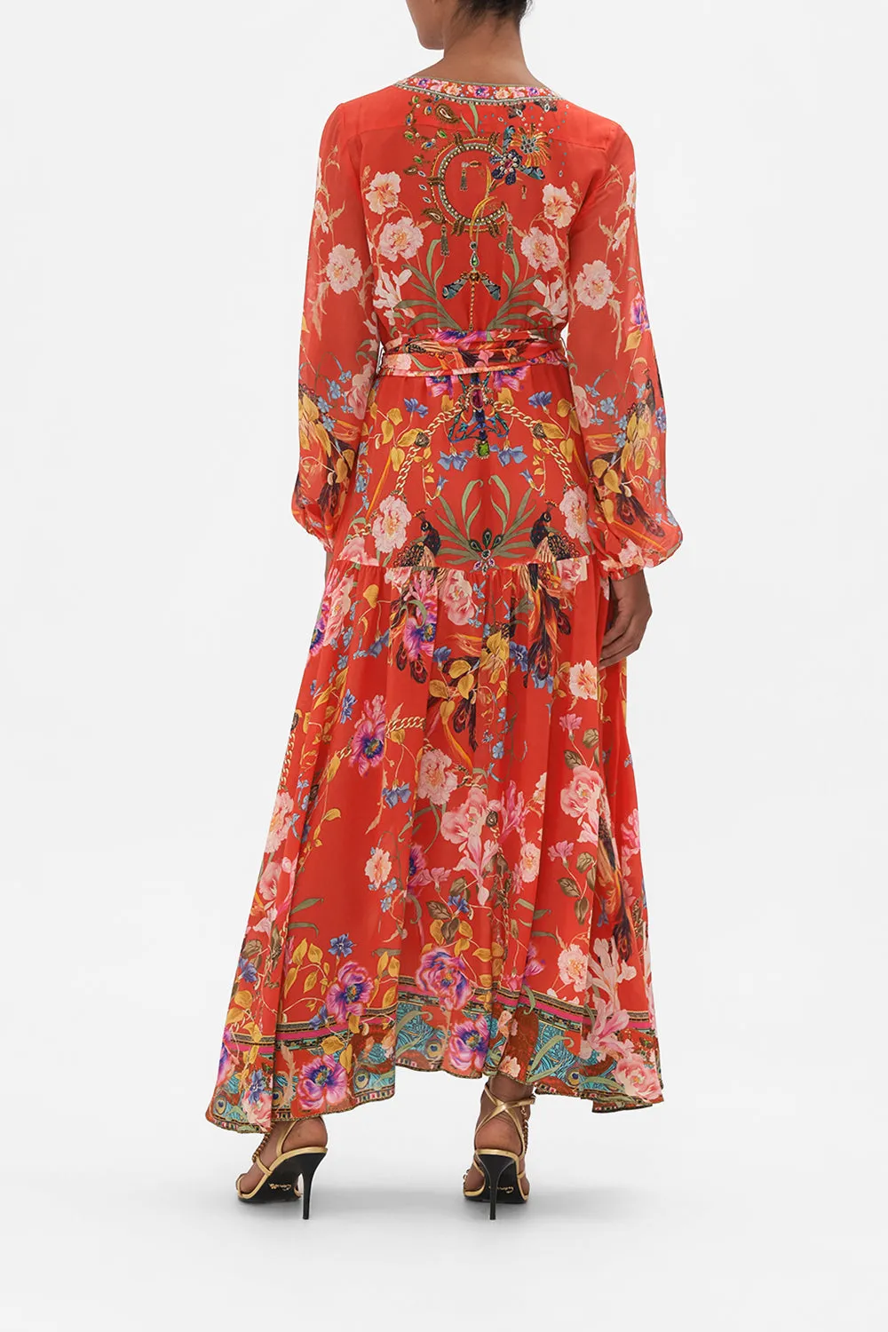 V NECK DRESS WITH BELT RUFFLE SOME FEATHERS sold by Camilla product image thumbnail 2