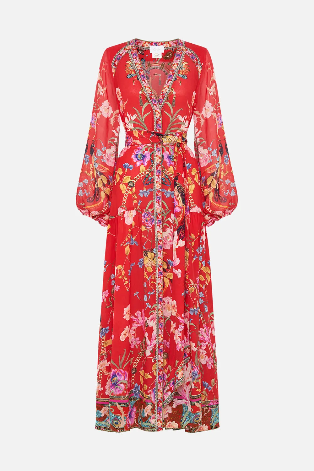 V NECK DRESS WITH BELT RUFFLE SOME FEATHERS sold by Camilla product image thumbnail 3